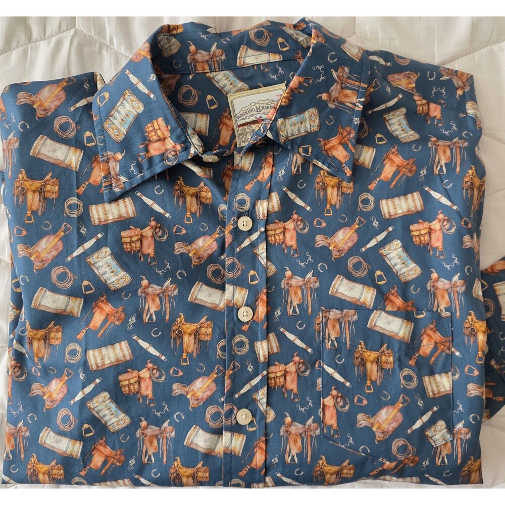 NWT Rocking K Ranchwear Shirt Size Large Button Up Long Sleeve Western Cowboy